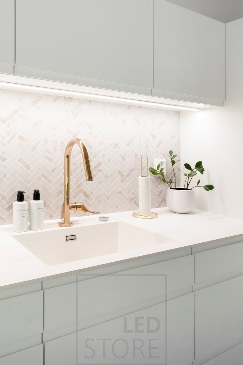 Led strip as working light in the utility room